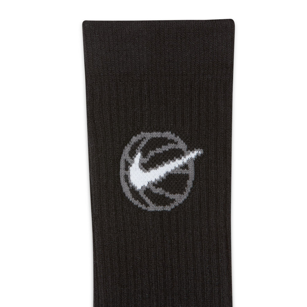 Nike Everyday Crew Basketball Socks (3 Pair) BLACK/WHITE