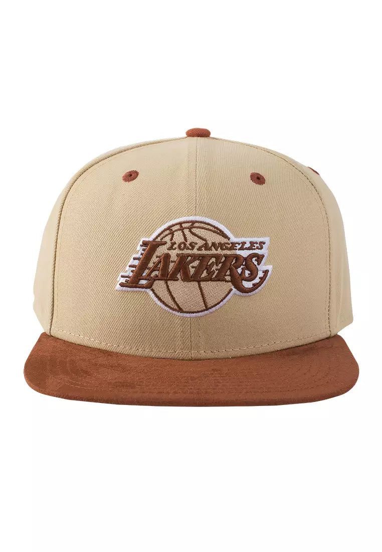 NBA Luxe Suede Flat Snapback Cap Los Angeles Lakers