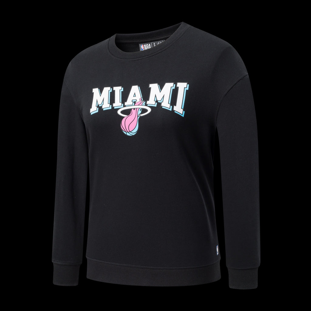 NBA Team Print Loose Fit Sweatshirt - BLACK2, HEAT