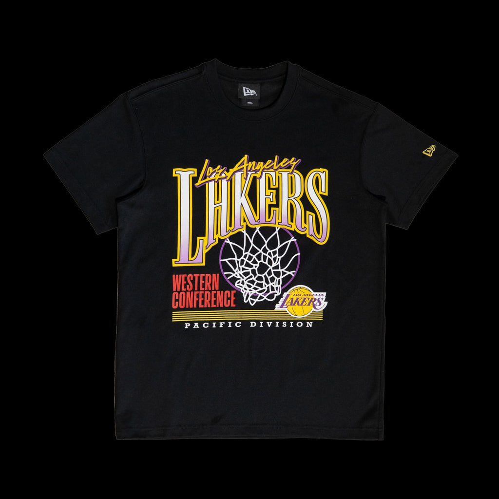 New Era Los Angeles Lakers Infilled Black COOLERA Short Sleeve T-Shirt