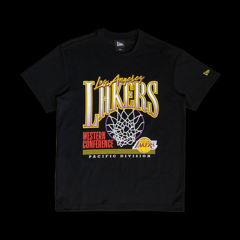 New Era Los Angeles Lakers Infilled Black COOLERA Short Sleeve T-Shirt