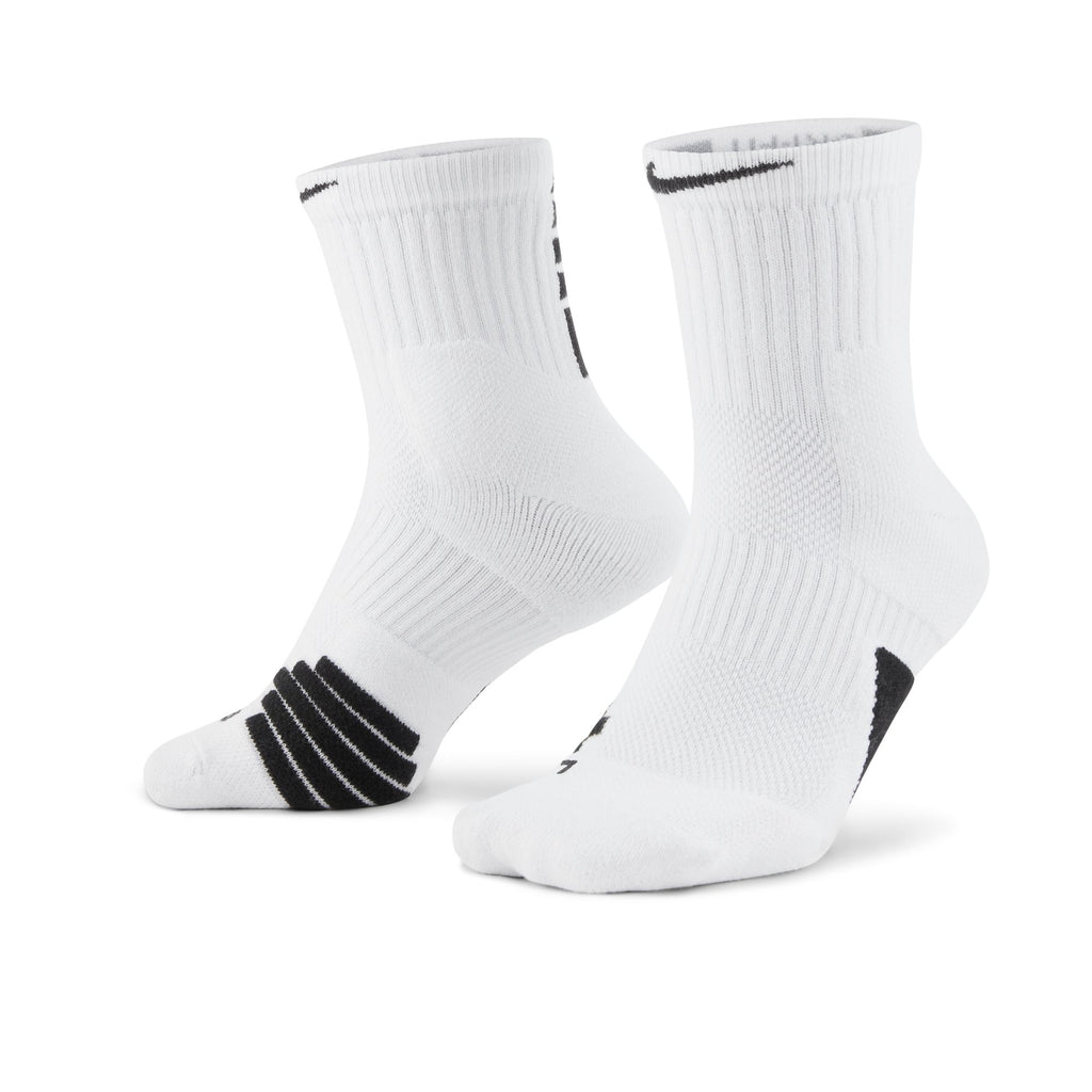 Nike Elite Mid Basketball Socks WHITE/BLACK/BLACK