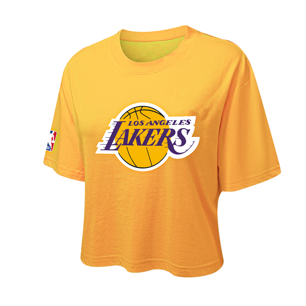BASIC PRIMARY LOGO CROP TOP LOS ANGELES LAKERS YELLOW