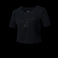 NBA Wordmark Embroidery Boxy Fit Cropped Top - BLACK LAKERS