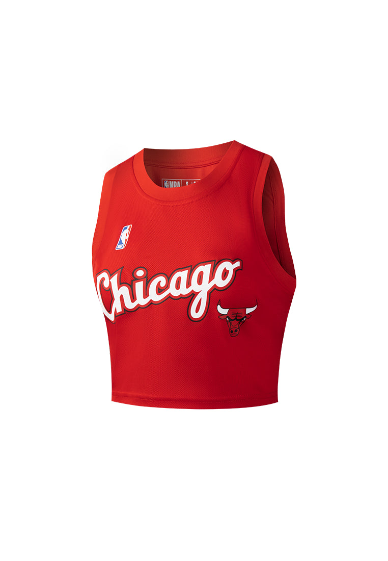 NBA Team Print Cropped Tank - BULLS