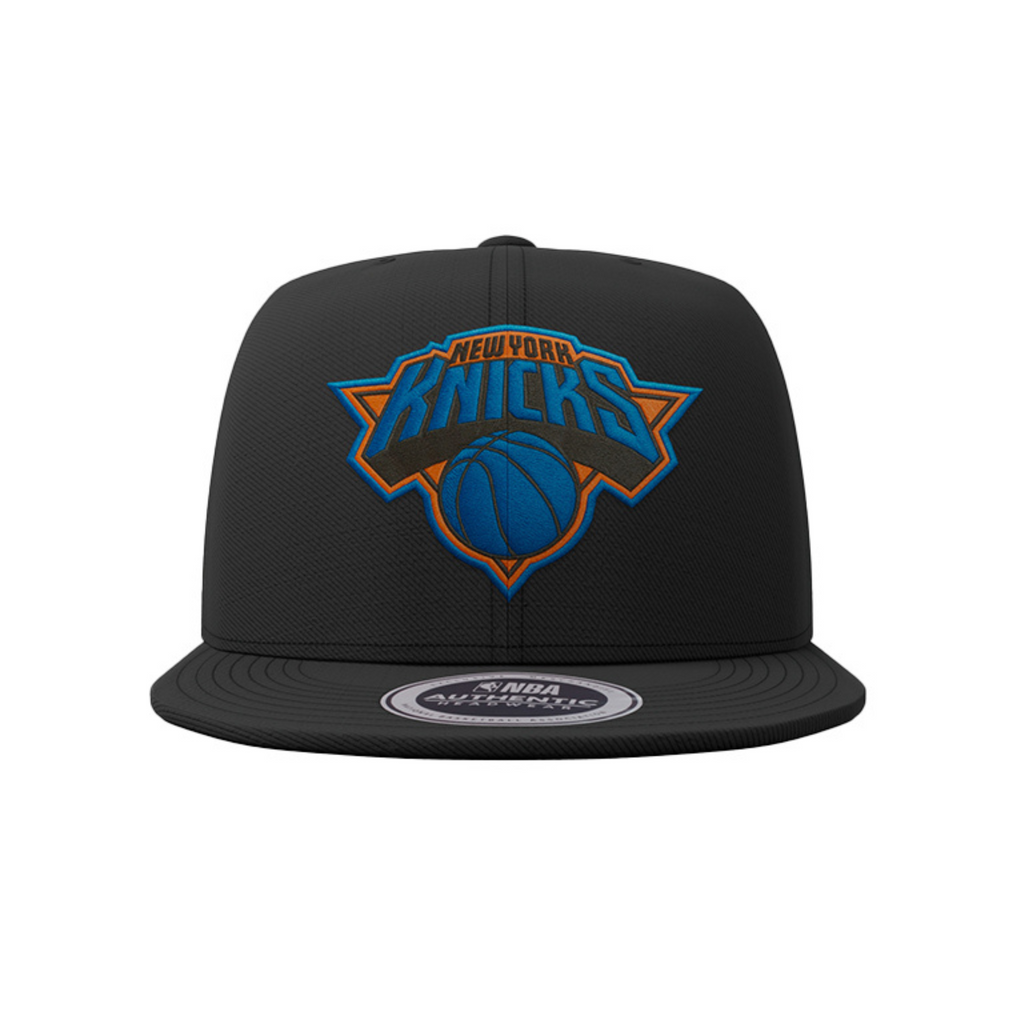 NBA Metallic Raised Embroidery Flat Cap - New York Knicks