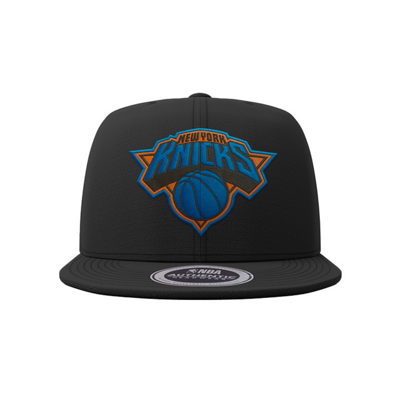 NBA Metallic Raised Embroidery Flat Cap - New York Knicks