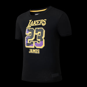 NBA Loose Fit Rubber Print Kids T-shirt - James Los Angeles Lakers
