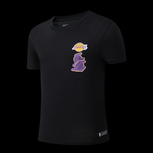 NBA Los Angeles Lakers Back Cracked And Puff Print Regular Fit T-Shrt