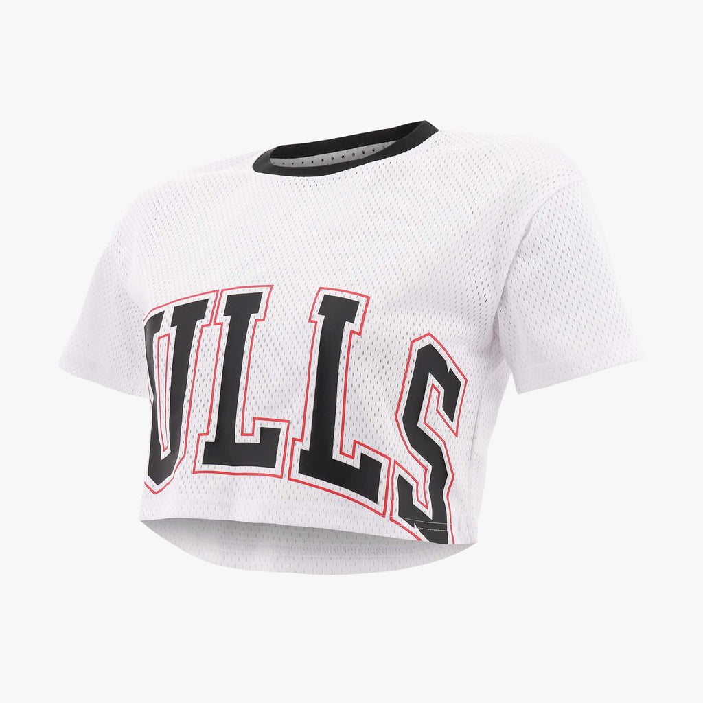 NBA Front Wordmark Print Boxy Fit Crop Top - Chicago Bulls
