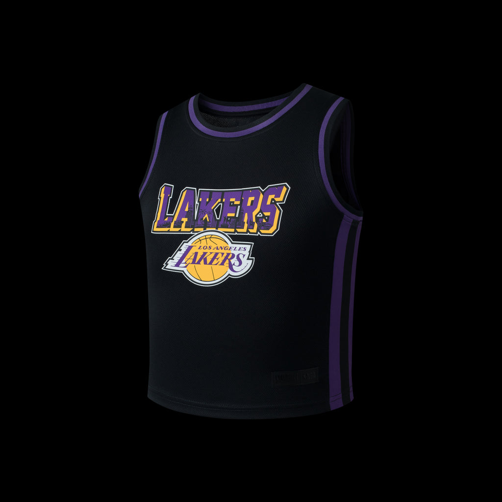 NBA Regular Fit Rubber Print Kids Tank Top - Los Angeles Lakers