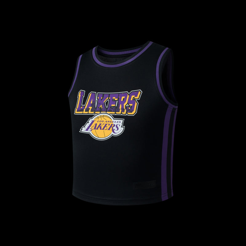 NBA Regular Fit Rubber Print Kids Tank Top - Los Angeles Lakers
