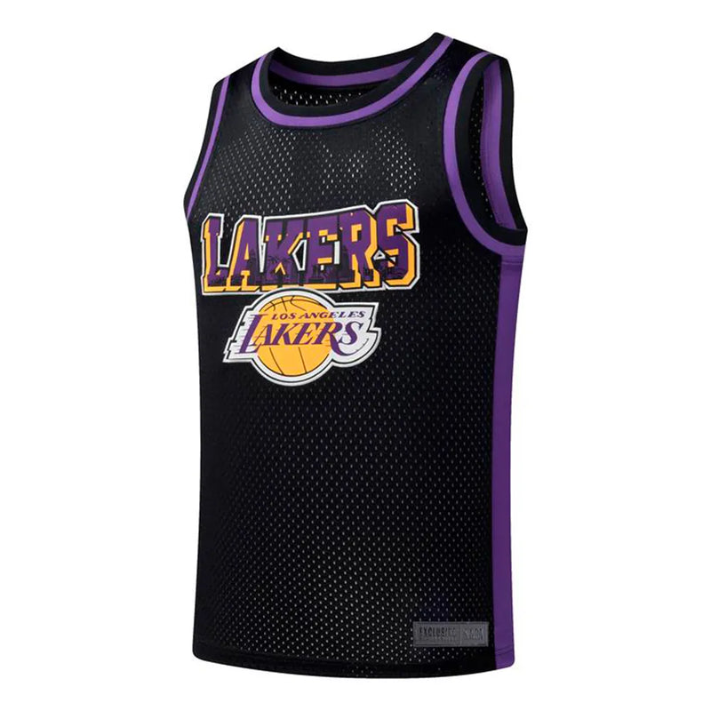 NBA Regular Fit Rubber Print Mens Tank Top Los Angeles Lakers