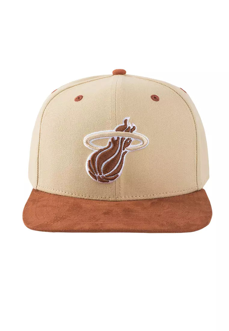 NBA Luxe Suede Flat Snapback Cap - Miami Heat