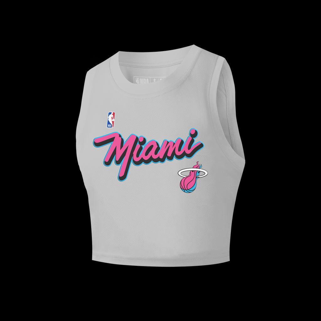 NBA Team Print Cropped Tank - WHITE HEAT