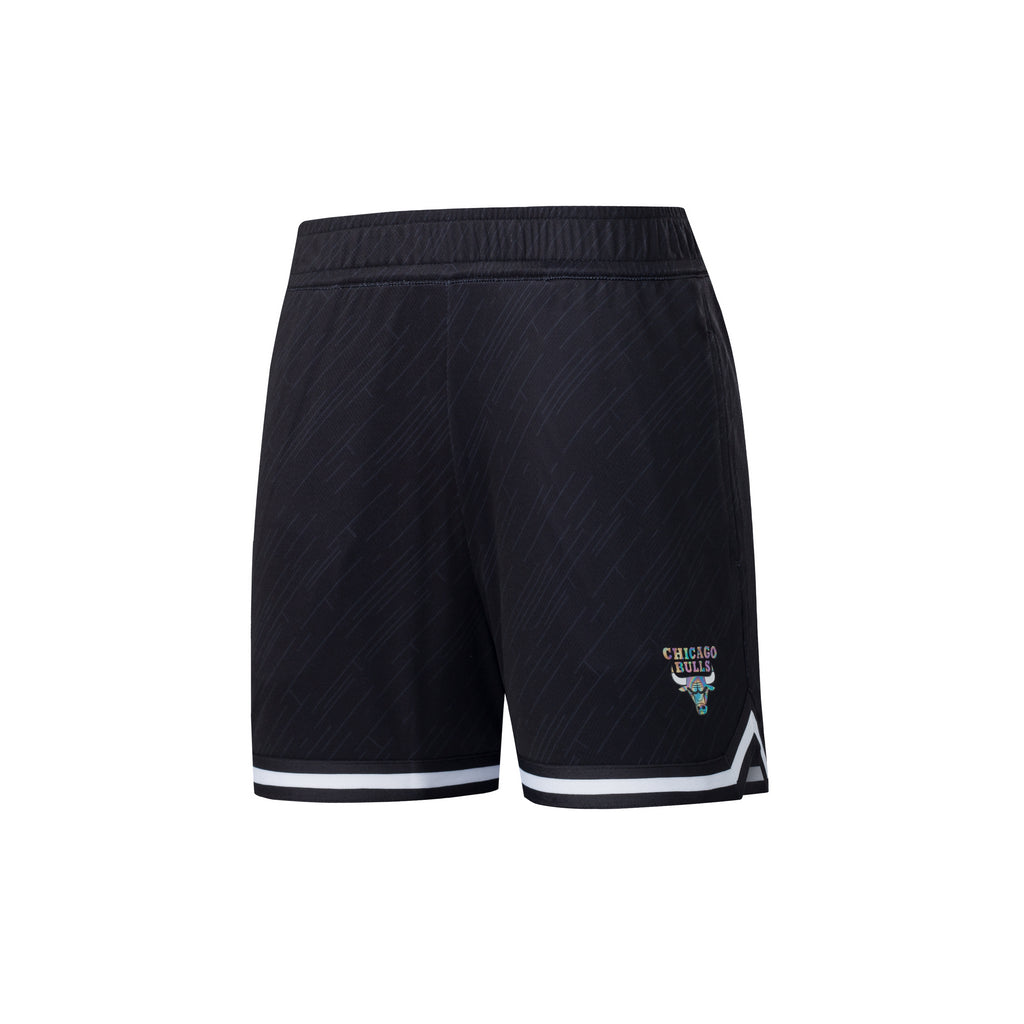 NBA Front Holographic Print Regular Fit Basketball Shorts - Bulls
