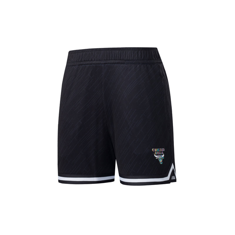 NBA Front Holographic Print Regular Fit Basketball Shorts - Bulls