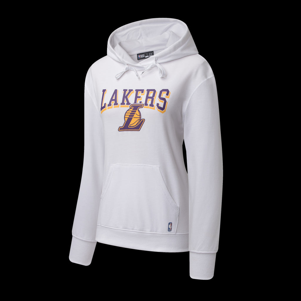 NBA Team Print Loose Hoodie - WHITE1, LAKERS