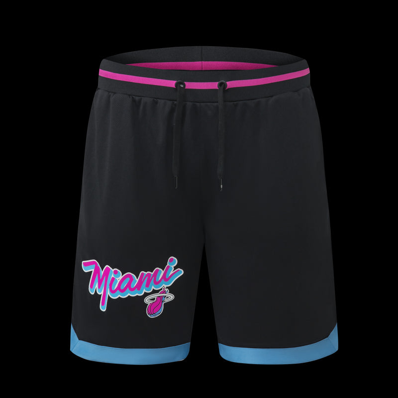 NBA All Black Miami Heat Men's Basketball Shorts