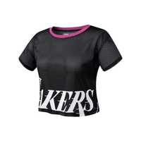 NBA Front Wordmark Print Boxy Fit Crop Top - Lakers