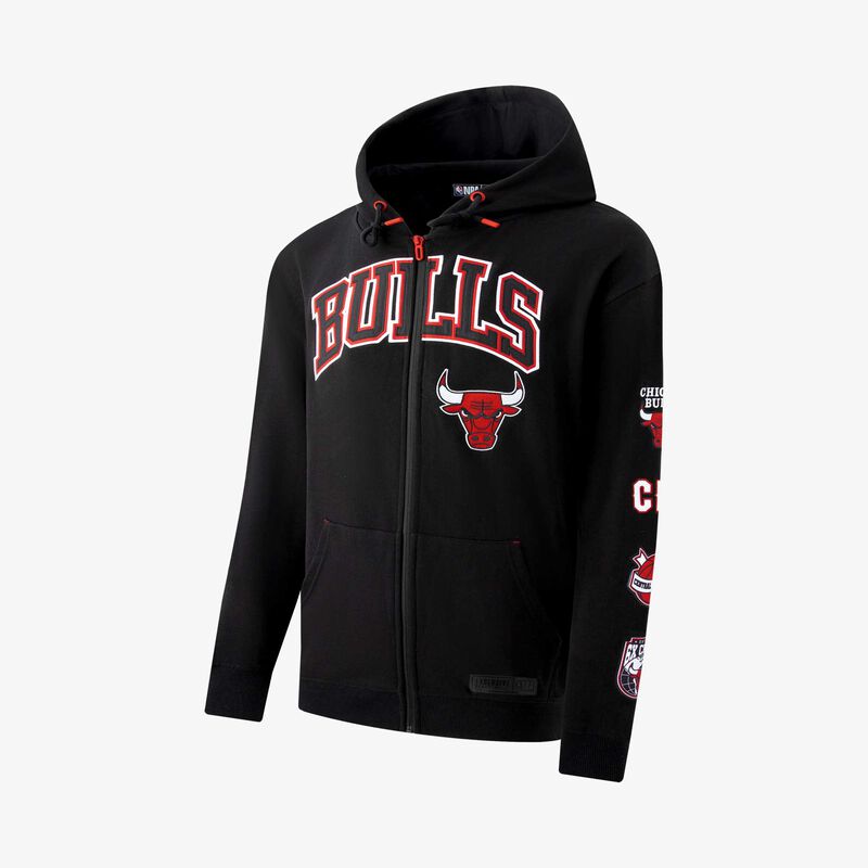 NBA Logo Patches Full Zipper LF Fit Hoodie - Chicago Bulls