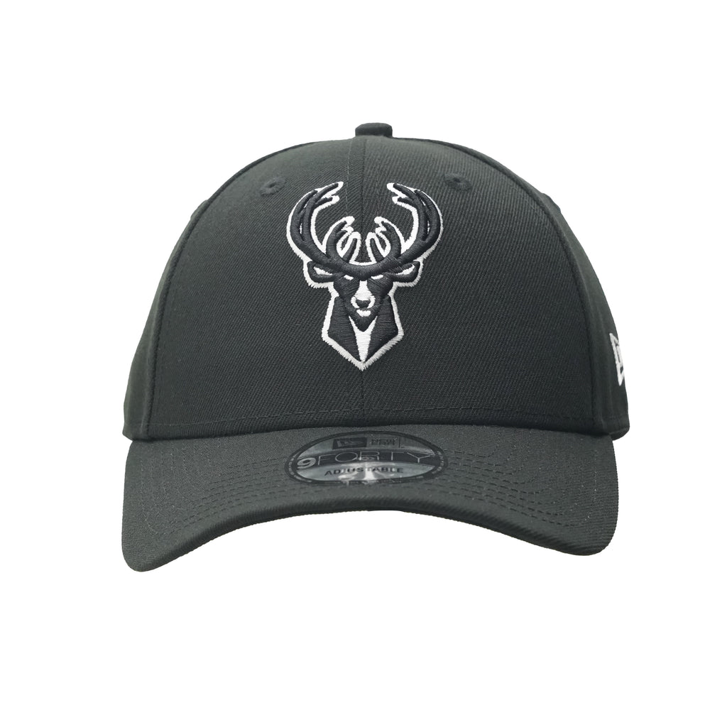 New Era NBA Black White 9FORTY Snapback Cap - Milwaukee Bucks