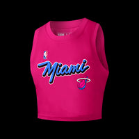 NBA Team Print Cropped Tank - PINK HEAT