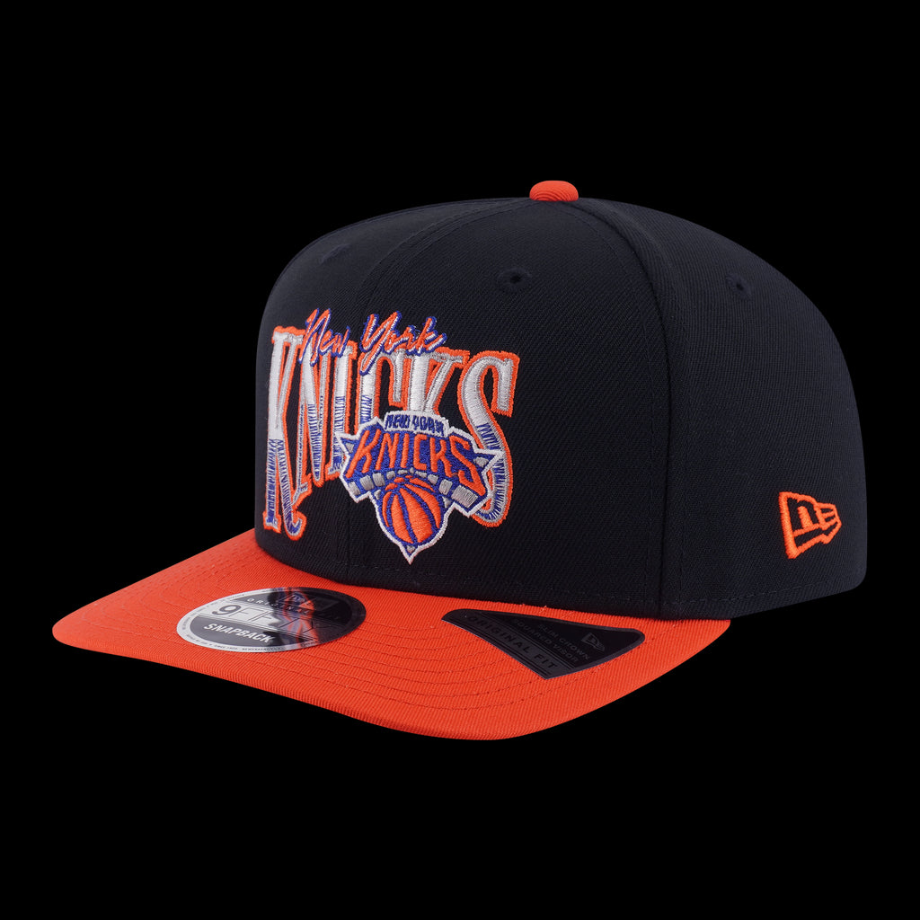 New Era New York Knicks Nba Infilled Black 9Fifty Of Pcv Cap