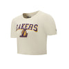 NBA Team Logo Print Boxy Fit Cropped Top - Los Angeles Lakers WHITE