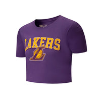 NBA Team Logo Print Boxy Fit Cropped Top - Los Angeles Lakers PURPLE