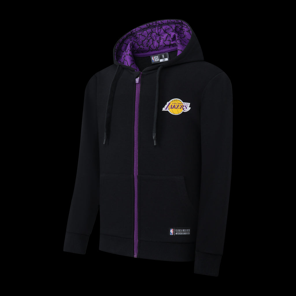 NBA Los Angeles Lakers Back Print Kids' Regular Fit Zipped Hoodie