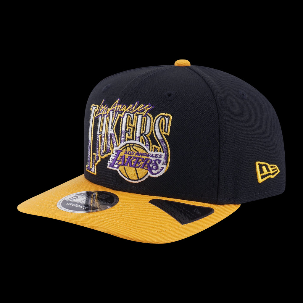 New Era Los Angeles Lakers Nba Infilled Black 9Fifty Of Pcv Cap