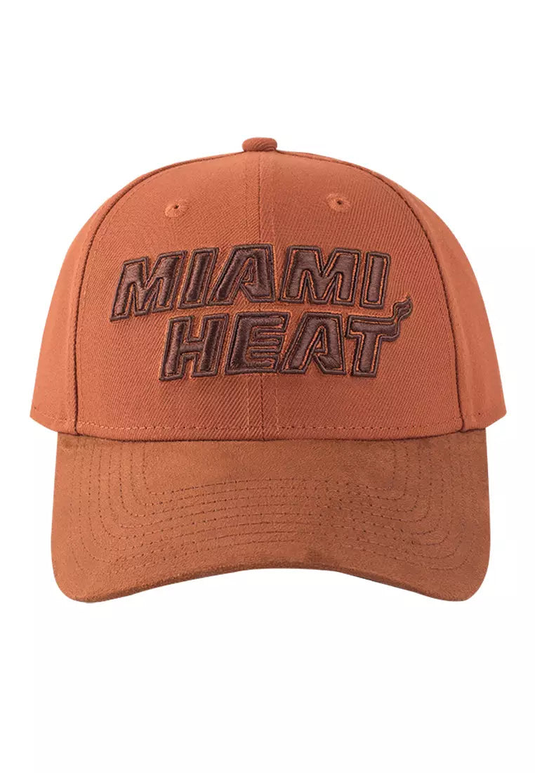 NBA Luxe Suede Curve Structured Cap - Miami Heat
