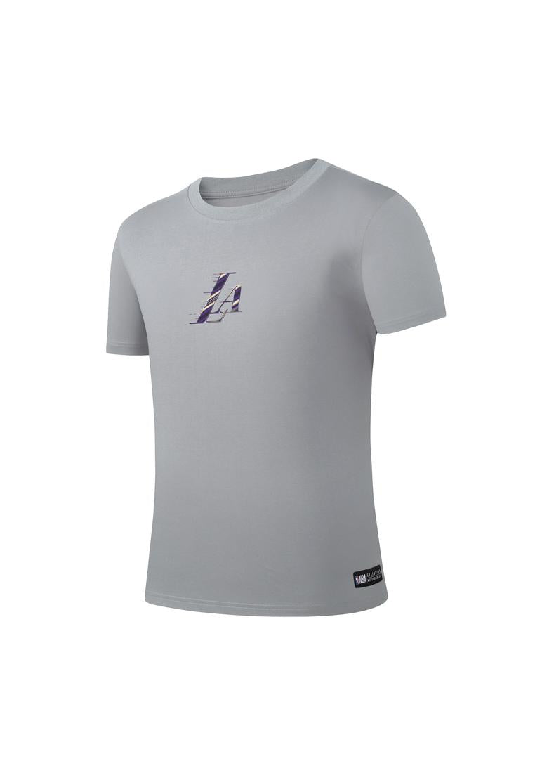 NBA Front Gradient Print Regular Fit T-shirt - Los Angeles Lakers GRAY