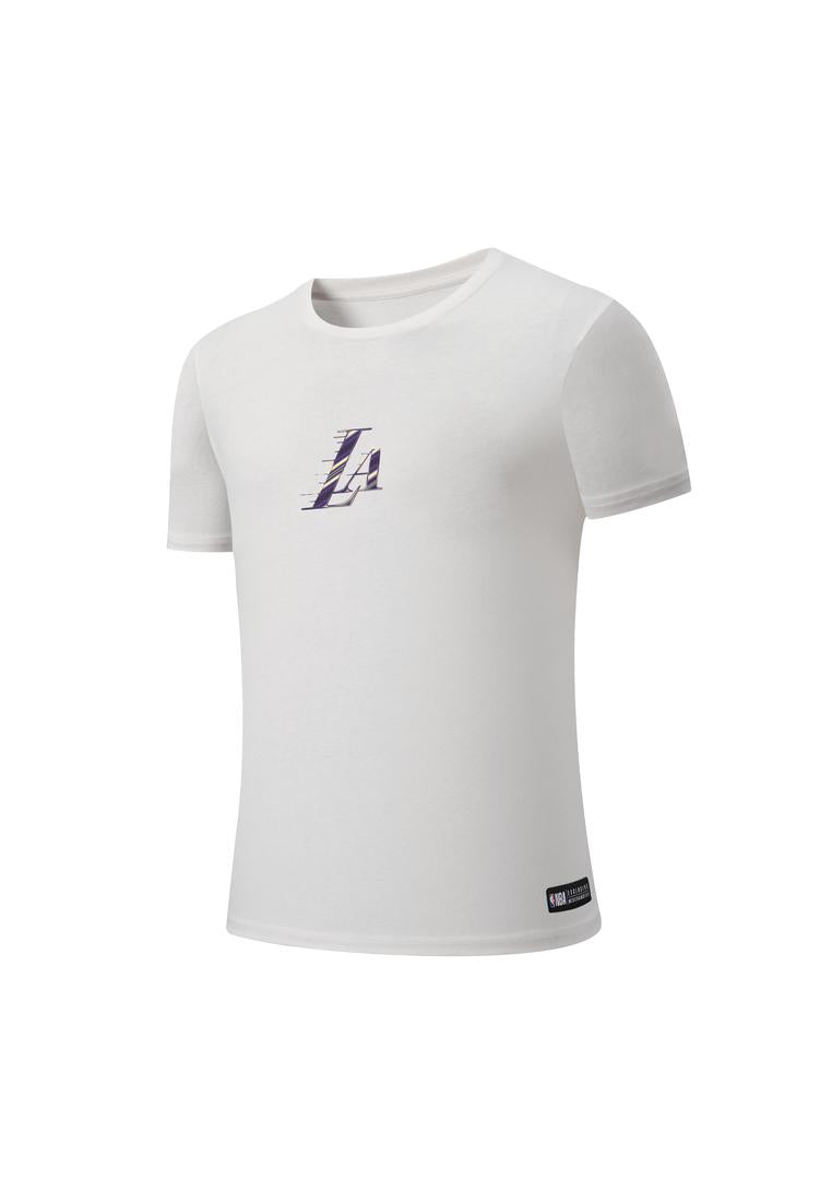 NBA Front Gradient Print Regular Fit T-shirt - Los Angeles Lakers WHITE