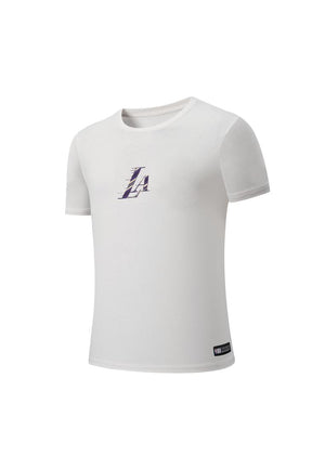 NBA Front Gradient Print Regular Fit T-shirt - Los Angeles Lakers WHITE