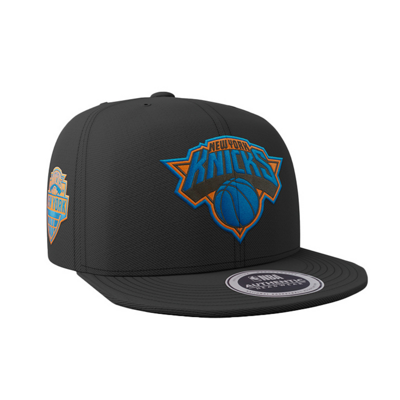 NBA Metallic Raised Embroidery Flat Cap - New York Knicks