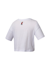 NBA Team Logo Print Boxy Fit Cropped Top - Miami Heat