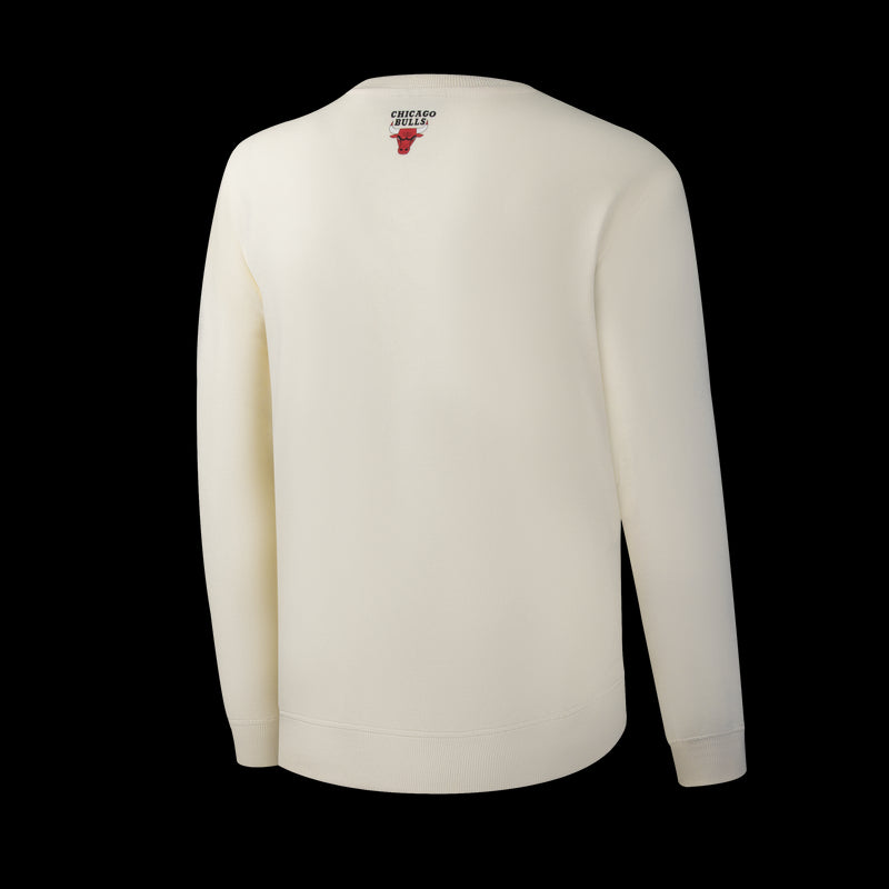 NBA Team Print Loose Fit Sweatshirt - OFF WHITE1, BULLS