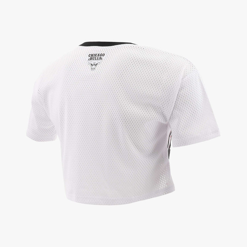 NBA Front Wordmark Print Boxy Fit Crop Top - Chicago Bulls