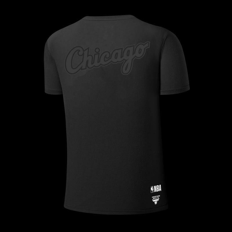 NBA Wordmark Back Embroidery Regular Fit T-shirt - BLACK BULLS