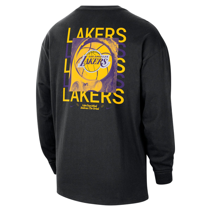 Men's Nike NBA Max90 Los Angeles Lakers Long-Sleeve T-Shirt