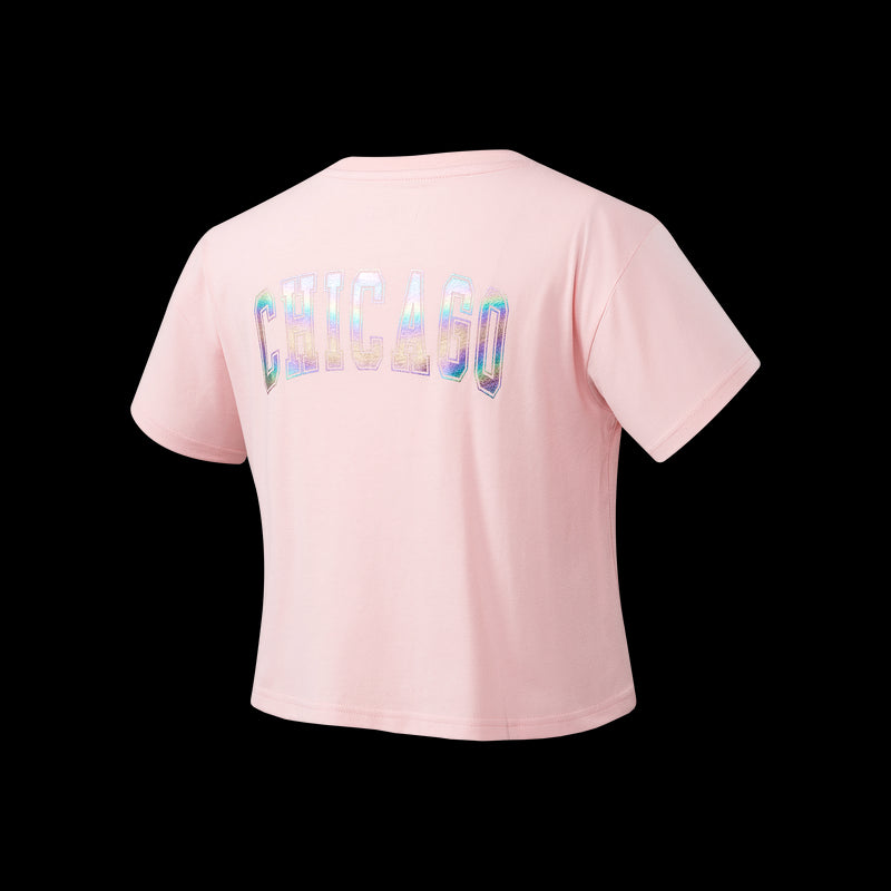 NBA Back Holographic Print Boxy Fit T-shirt - Chicago Bulls