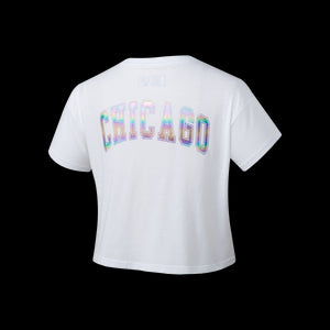 NBA Back Holographic Print Boxy Fit T-shirt - Chicago Bulls