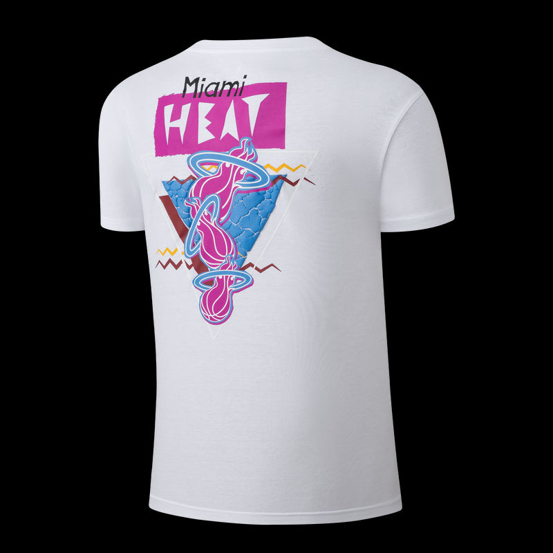 NBA Miami Heat Back Cracked And Puff Print Regular Fit T-Shrt