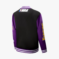 NBA Logo Patches RF Satin Bomber Jacket - Los Angeles Lakers