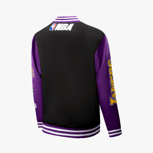 NBA Logo Patches RF Satin Bomber Jacket - Los Angeles Lakers