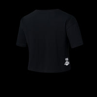 NBA Wordmark Embroidery Boxy Fit Cropped Top - BLACK LAKERS