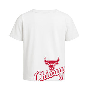 NBA Real Hoops Regular Crew Neck T-shirt - Chicago Bulls White