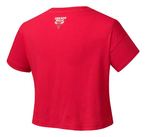 NBA Team Logo Print Boxy Fit Cropped Top - Chicago Bulls